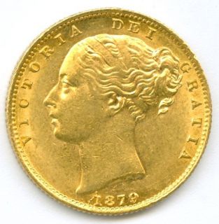 Choice 1879 s Sydney Victoria Australian Gold Shield Sovereign Cats £ 