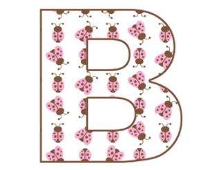 Ladybugs Bugs Alphabet Letter Pink Brown Baby Girl Nursery Wall 