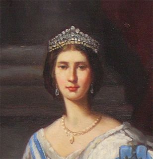 Bagley Victorian Noble Woman Portrait Original Oil Painting Baroque 
