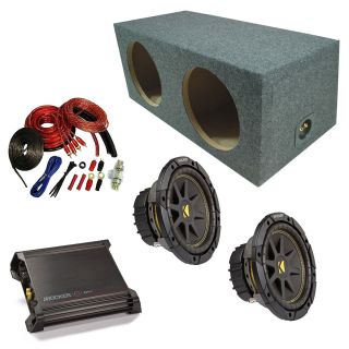 Kicker Car Audio Dual 10 Comp C10 SEALED Speaker Custom Sub Box DX500 