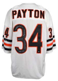 Walter Payton Autographed Throwback Jersey w Multiple Inscriptions LOA 