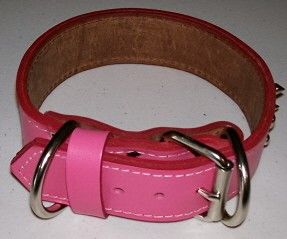 leather dog pet collar spikes and studded leash 6 ft x 3