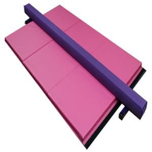   ft Purple Suede Gymnastics Balance Beam and Pink Folding Mat