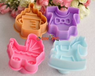 Baby Style Cute Cookie Mold Fondant Plunger Cutter Modelling Tool 