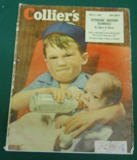   Magazine July 1948 Mad Young Boy Feeding Baby A Bottle