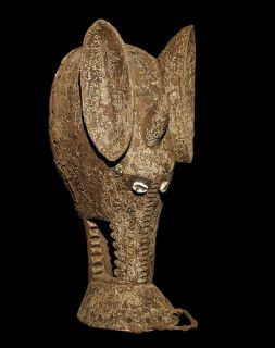 Bamana Bambara Old Jo sama Kun Elephant Head Mask Antique African Art 