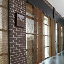 Beautiful sliding bamboo vertical panel tracks blinds 96 W X 84 L