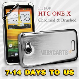   & Brushed AL Alloy Metal Hard Case Cover For HTC One X S720e SILVER