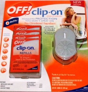 Off Clip on Mosquito Repellent Protection w 4 Refills 1 Repellent Fan 