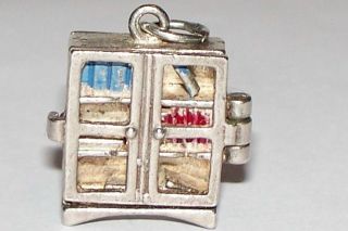 Nuvo Enameled Book Case Vintage Sterling Book Charm Opening To Books 