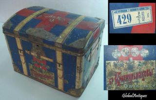 1904 Judaica Krahmalnikov Biscuit Tin Lunch Box Odessa