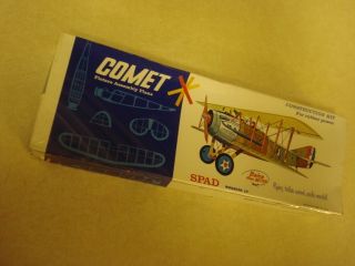 Comet Spad Balsa Wood Scale Model Airplane Kit Factory SEALED