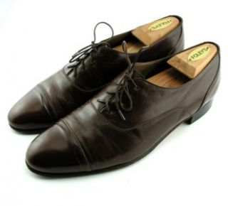 Hardly Worn Bally Brown Leather Cap Toed Oxford Shoes 9 5 D Made in 
