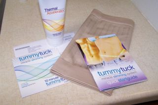 NEW TUMMY TUCK MIRACLE SLIMMING SYSTEM BELT SIZE 3 DVD,Cream, Book