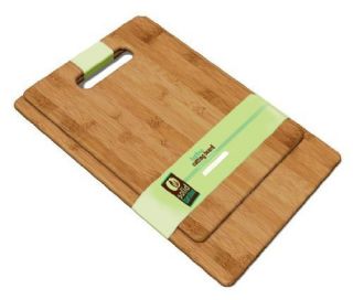Solid Green 2pc Bamboo Cutting Board Set by Trubamboo