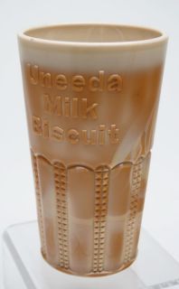 Greentown Uneeda Milk Biscuit Chocolate Glass Tumbler