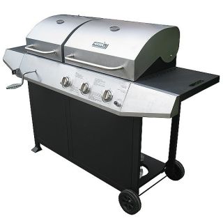 BBQ Outdoor Grill Charcoal And Gas Combo with Gas Firebox And Side 
