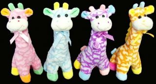 New Wholesale Lot of 12 Pieces Plush Giraffes Baby Rattles EBR7606