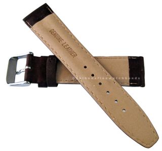 20mm Fits Hamilton Khaki Brown Leather Watch Band Strap