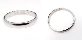 Ladies Solid Platinum 3mm Wedding Band Ring Fine Estate Jewelry Size 5 