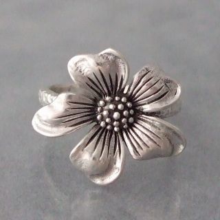   silver ring 7 rings plain pretty flower textured band 925 silver ring