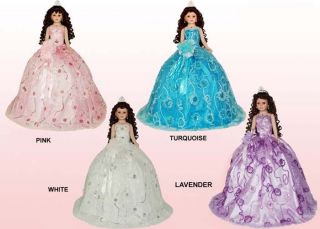 New Wholesale Lot of 4 Pc Pack Quinceanera Fancy Porcelain Dolls   26 