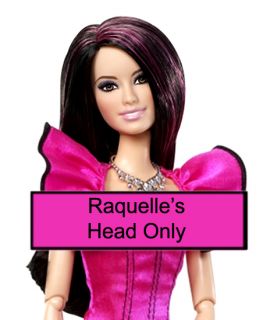 Barbie Fashionistas Raquelle Head Only OOAK Asian Raven Black Hair 