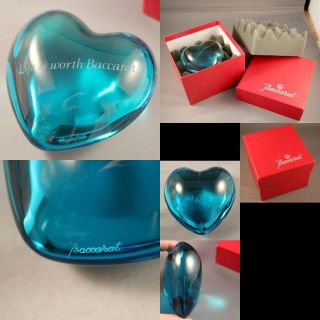   Life Is Worth Baccarat France Crystal Puff Heart Paperweight