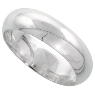 6mm Sterling Silver Plain Dome Wedding Band / Thumb Ring wr6