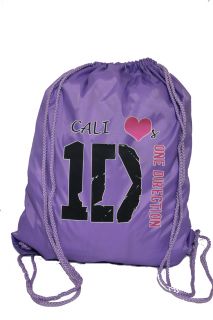   One Direction Personalized Large Drawstring Backpack Gym P.E. Swim Bag