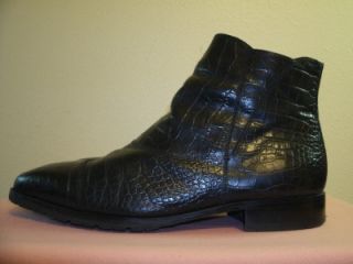 Florsheim Barletta Black Alligator Embossed Dress Ankle Boots Size 14 