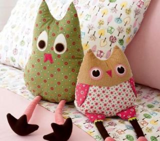 Pottery Barn Kids Penny Joy Stuffed Plush Owl Bird Toy Accent Pillows 