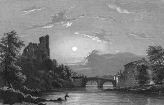 Durham 1830 Barnard Castle Old Antique Print William Westall