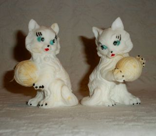   Of Two Vintage Kitten Figurine Weather Barometers Italy 