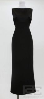 Badgley Mischka Black Open Back Long Evening Dress Size 8