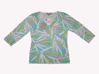 tommy bahama palm frond sweater shirt size x small color aqua multi 