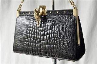 Barry Kieselstein Cord Black Alligator Bag Handbag Croc