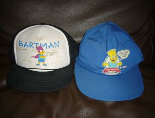 Bart Simpson Baseball Caps Bartman DonT Have A Cow Man Used Worn 