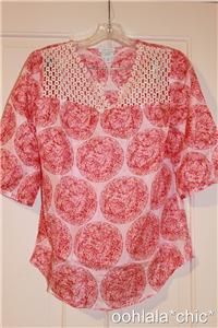 Calypso St Barth for Target Medallion Pink Tunic Blouse
