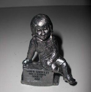 Michael Ricker Bartlett Pewter Statue Girl 1982 Signed