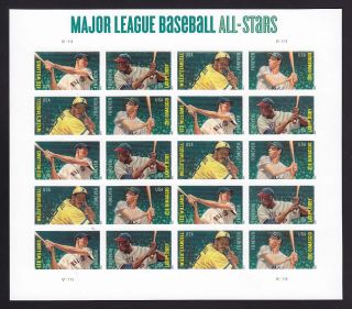2012 ml Baseball All Stars Imperf SE Tenant Pane of 20 Sold Out