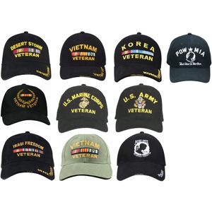 Military Veterans Adjustable Low Profile Baseball Caps