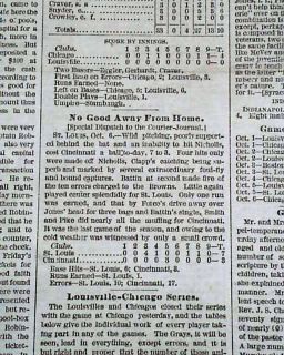   KY Kentucky Old Newspaper Early Baseball Reports w Box Scores