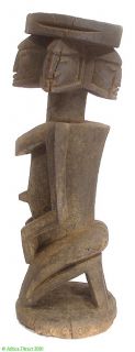 Dogon Kneeling Female Figure with Four Heads Africa Sale Was $490 