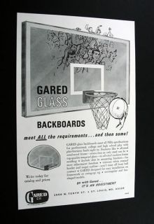 Gared Glass Basketball Backboards 1967 Print Ad