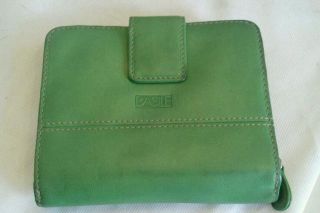 BASILE Green Italian Leather Trifold Wallet