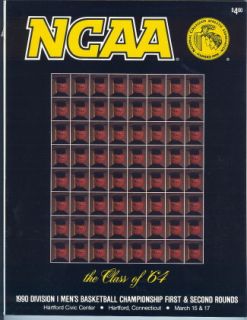 1990 NCAA Tournament Basketball Program RD 1 2 Hartford