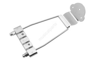 Chrome Deluxe 4 String Bass Trapeze Tailpiece 15mm / Open Frame