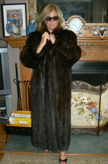 Gorgeous Basile Full Length Mahogany Mink Fur Coat
