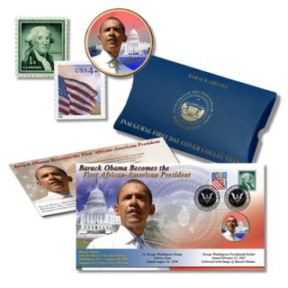 Barack Obama Inauguration First Day Cover Colorized Coin Collection 